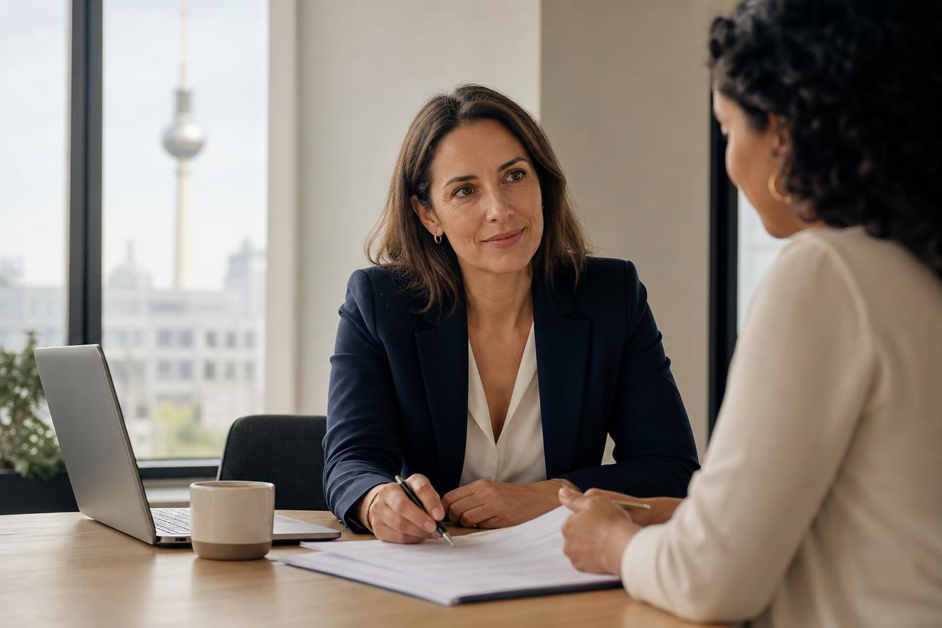 Consultora Lume auxiliando cliente com documentos administrativos